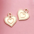 Rose gold heart pendants with dotted edges for DIY jewelry making and craft projects - Dotted Heart
