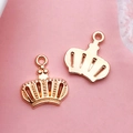 Handmade DIY rose gold metal crown pendant charms for jewelry making and accessories - Crown
