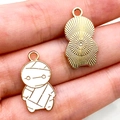 Pendentif momie doré en émail blanc pour la création de bijoux d'Halloween DIY - Zombie Blanc (14000)