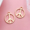 Rose gold peace symbol pendants made of metal alloy for DIY jewelry making - Peace Sign