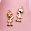 Rose gold cartoon boy pendants for DIY jewelry making and phone case decor - Cartoon Boy