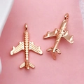 DIY rose gold airplane metal pendant charms for necklace and bracelet jewelry making - Airplane