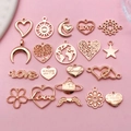 20pcs Rose Gold Mixed Heart and LOVE Letter Charms for DIY Jewelry Making - KC Gold Assortment 20 Styles (SN710)