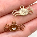 Pendentifs araignée en alliage doré avec sourire en émail marron pour bijoux Halloween - Araignée Marron (14012)