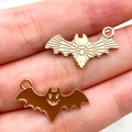 Pendentifs chauve-souris d'Halloween en or et émail brun pour bijoux DIY - Chauve-souris Marron (14014)