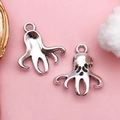 Silver octopus charm pendant with hollow mask pattern for DIY jewelry making - Antique Silver Octopus (4012-Antique Silver Zinc Alloy Sea Octopus 16x18-0.9g)