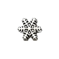 Makro-Detail des silbernen Schneeflocken-Anhängers mit geometrischen Mustern und Vintage-Stil - Weihnachts-Schneeflocke Großlochperle (15187) / 13x12mm / Antiksilber