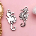 Antique silver sea horse alloy charms for DIY jewelry making and ocean-themed accessories - Antique Bronze Seahorse (7796 Zinc Alloy Ocean Seahorse 12x29mm 1.5g)