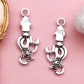 Vintage silver squid charms in antique alloy for DIY jewelry necklaces and bracelets - Antique Silver Octopus (10358-Antique Silver Zinc Alloy Ocean Octopus 24x10-1.1g)
