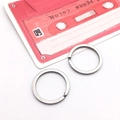 Pair of silver flat split key rings in stainless steel for DIY jewelry making - Round Flat Ring / Silver (10180)