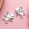 Pendentifs tête de lion en argent antique pour la création de bijoux DIY et de porte-clés - Pendentif Lion Antique (10366)