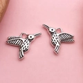 Pendentifs colibri en métal argenté pour la fabrication de bijoux DIY créatifs - Pendentif Colibri (11215)