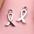 Pendentifs ruban en alliage argenté poli avec anneaux pour bijoux et bracelets DIY - Pendentif Nœud de Ruban (11244)