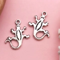 Pendentifs lézards en argent rétro avec texture gecko et anneaux pour bijoux DIY - Pendentif Gecko (11250)
