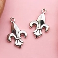 Pendentifs fleur de lys en argent tibétain pour bracelets et porte-clés DIY - Pendentif Fleur de Lys (11256)
