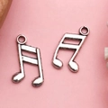 Pendentifs notes de musique en argent antique pour la création de bijoux DIY - Pendentif Note de Musique (11236)