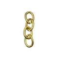 DIY jewelry extender chain with four interlaced gold metal oval rings for necklaces - Gold Chain (22187-Iron)