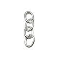 Silver extension chain with four oval interlocking rings for jewelry making - Bright Silver Chain (22191-Iron)