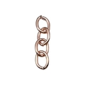 Rose gold DIY chain extender featuring four vertical oval links with polished finish - Rose Gold 4-Link Chain (22858)