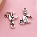 Pendentifs singe en argent antique avec boucle pour création de bijoux DIY - Singe (10364)