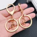 Golden keychain accessories set with lobster clasp and flat round ring for DIY crafts - KC Gold Lobster Clasp Set (9202)
