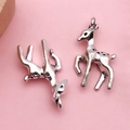 Pendentif cerf mignon en finition argent brillant pour la création de bijoux DIY - Renne (B357)