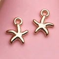 DIY jewelry making star fish pendants in rose gold finish with top hanging loop - Small Sea Star Charm (11594)