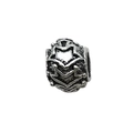Vintage Silberstern Charm Perle für DIY Armbänder mit geprägten Reliefmustern - Runder Weihnachtsbaum Großlochperle (15191) / 8x11mm / Antiksilber