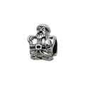 Charm a forma di Babbo Natale in argento per bracciali e collane natalizie fai-da-te - 9x13mm