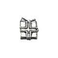 Charm a forma di pacchetto regalo in argento vintage per bracciali natalizi - 8X10mm
