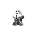 Charm a forma di omino di pan di zenzero in argento lucido per bracciali natalizi - 8x13mm Foro 4mm