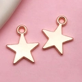 Rose gold five-point star jewelry pendants for DIY necklace and bracelet crafting - KC Gold Five-Pointed Star (16232) / 12x14mm