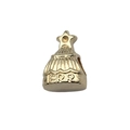 Charm natalizio dorato a forma di albero con stella e incisione Merry Christmas - 11x15mm Foro 4mm
