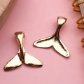 Elegant KC gold whale tail jewelry pendants for DIY handmade bracelets and necklaces - Whale Mermaid Tail (11597)