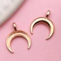 DIY rose gold crescent moon pendant charms with polished finish for jewelry making - KC Gold Moon (17676) / 17x21mm