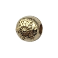 Goldene Schneeflocken-Charm-Perle mit Reliefmustern für DIY-Feiertagsarmbänder - Runde Weihnachts-Schneeflocke Großlochperle (15887) / 10x11mm Loch 4mm / KC Gold