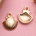 Rose gold scalloped shell alloy pendant for DIY jewelry making and handmade accessories - Small Shell (11599)