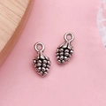 Retro silver pine cone alloy charms for DIY jewelry making and handmade crafts - Small Pine Cone (4014)