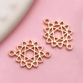 KC gold sun flower and star cutout pendant connector for DIY jewelry making - KC Gold Hollow Hexagram (17694) / 15x10mm