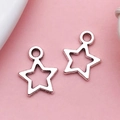 Hollow star shaped silver metal charm pendants for DIY jewelry making accessories - Small Five-Pointed Star (6915)