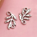 Antique silver leaf jewelry connectors with double holes for DIY earring making - Antique Silver Branch Link (3569)
