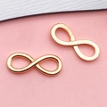 Infinity symbol jewelry connector charms in KC gold finish for DIY bracelet making - Small Infinity Symbol Link (11585)