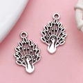 Peacock shape tibetan silver alloy charms for DIY jewelry making in vintage finish - Animal Peacock (17334)