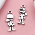 Tibetan silver cartoon boy charms for DIY jewelry making, vintage metal pendants - Boy (17338)