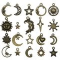 Antique bronze sun moon and star charms set for DIY jewelry making accessories - Mixed Star and Moon Series Antique Bronze (SN835)