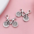 Antique silver bicycle alloy charms for DIY jewelry making necklaces and bracelets - Bicycle (17351)