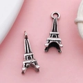 Eiffel Tower antique silver alloy charms for DIY jewelry making pendants set of 2 - Eiffel Tower (17363)