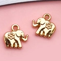 Ciondolo elefante in oro rosa con incisione floreale per creazione gioielli fai-da-te - Elefante Animale (18337)