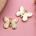 KC gold butterfly alloy charms for DIY jewelry making pendants for necklaces - Shiny Butterfly Part (11621)