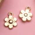Sunflower rose gold alloy pendant with circular ring loop for DIY jewelry making - Rose Gold Flower (11622)